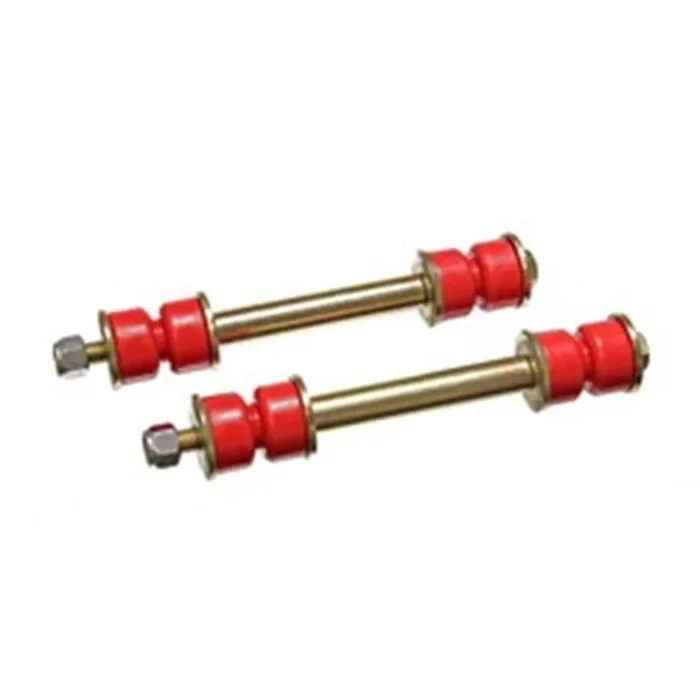 Energy Suspension Hyper-Flex End Link – 3-3/8 in Long Sleeve – 3/8 in Bolts / Nuts / Washers – Red / Cadmium – Various Applications – Pair