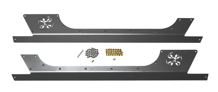 EVO Manufacturing EVO-1047-2D Rock Skins in Raw Steel for 07-18 Jeep Wrangler JK 2 Door