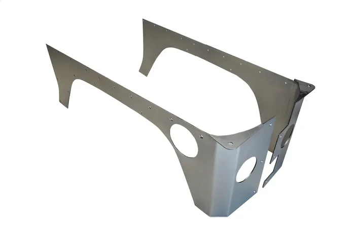 EVO Manufacturing EVO-1070-2D Rear Rockskin Corners in Raw Steel for 07-18 Jeep Wrangler JK 2 Door