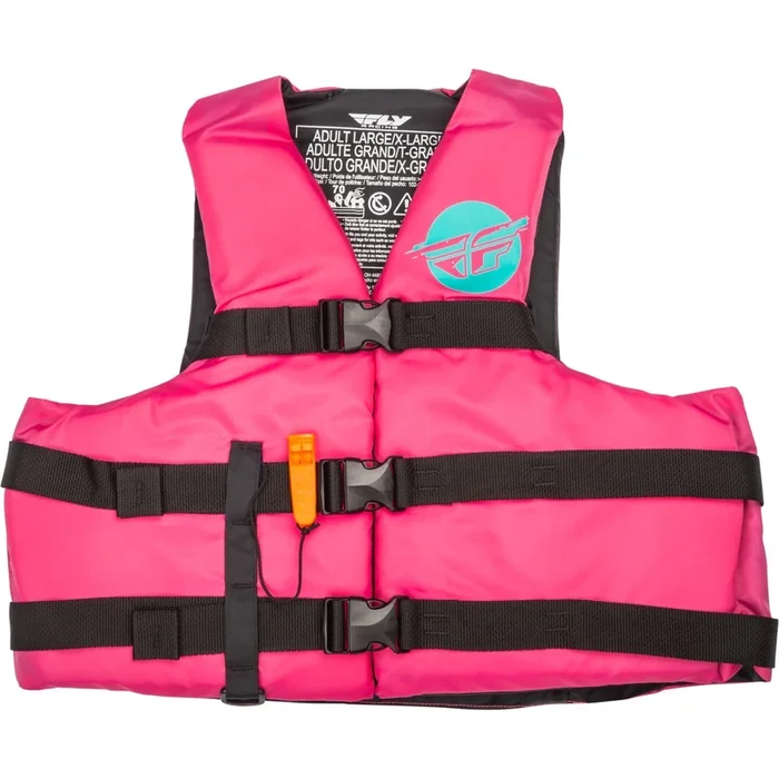 Fly Racing Nylon Flotation Life Vest – Neon Pink/Teal – 2XL 221-304142X