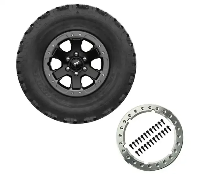 Ford Racing 2021 Bronco 17×8.0 Beadlock Carbonized Gray Badlands Wheel Kit M-1007-DC17B