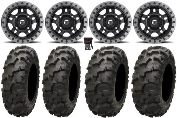 Fuel Anza Black 14″ Wheels 27″ Blackwater Tires Sportsman 550 850 1000