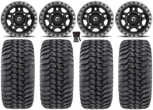 Fuel Anza Black 14″ Wheels 30″ Regulator Tires Polaris Sportsman / RZR / Ranger