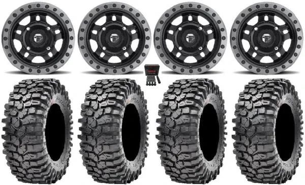 Fuel Anza Black 14″ Wheels 32″ Roxxzilla 396 Tires Polaris Sportsman / RZR / Ranger