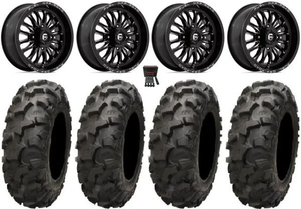Fuel ARC 18″ Wheels Black 34″ Blackwater Tires Can-Am Commander Maverick Renegade Outlander Defender