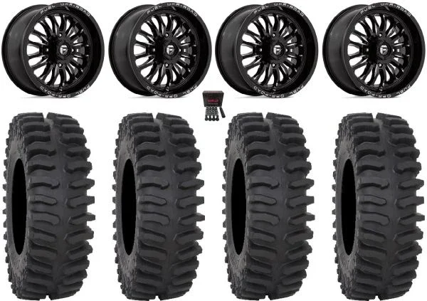 Fuel ARC 22″ Wheels Black 37″ XT400 Tires Kawasaki Teryx Mule