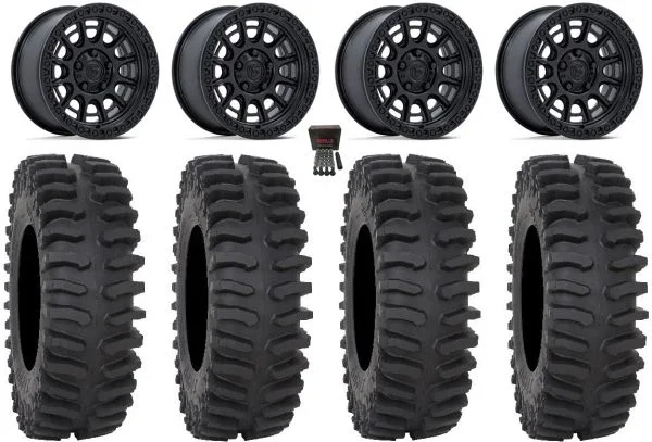 Fuel Cycle 15″ Wheels Black +10mm 30″ XT400 Tires Polaris RZR Turbo R & Pro R Ranger 1500 Xpedition