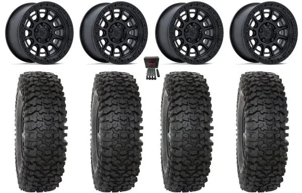 Fuel Cycle 15″ Wheels Black +10mm 32″ RC500 Tires Polaris RZR Turbo R & Pro R Ranger 1500 Xpedition
