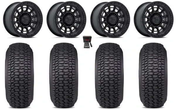 Fuel Cycle 15″ Wheels Black +10mm 33″ Regulator 2 Tires Kawasaki Mule Pro FXT KRX / Yamaha Wolverine RMAX / YXZ 2019+