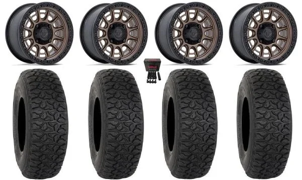 Fuel Cycle 15″ Wheels Bronze +10mm 32″ DX440 Tires Polaris Sportsman / RZR / Ranger