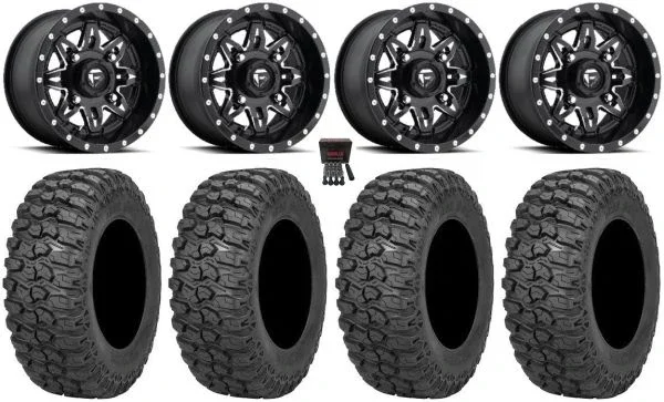 Fuel Lethal Black 15″ Wheels 30″ Trail Saw 2.0 Tires Can-Am Maverick X3 / Honda Pioneer 1000 / Talon