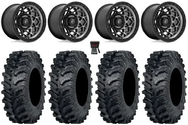 Fuel Unit 15″ Wheels Gunmetal 34″ MT911 Tires Kawasaki Teryx Mule