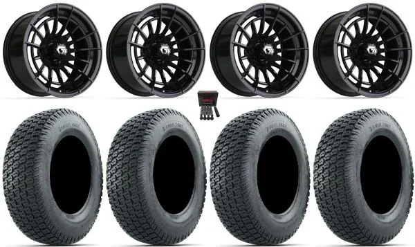 GTW Boost 12″ Golf Wheels Black 23″ Terra Pro Tires Yamaha
