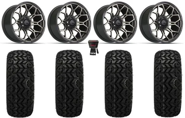 GTW Bravo 15″ Golf Wheels Matte Bronze 23″ Black Trail Tires Yamaha
