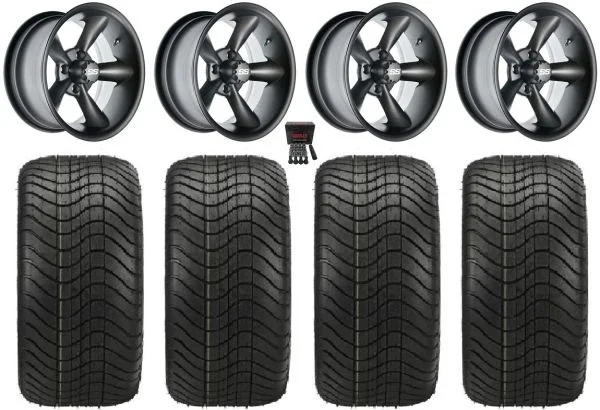 GTW Godfather 12″ Golf Cart Wheels Gray Elite 215×40-12 Tires Yamaha
