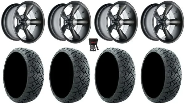 GTW Godfather 12″ Golf Wheels Gray 215×40 Maverick Tires E-Z-GO & Club Car