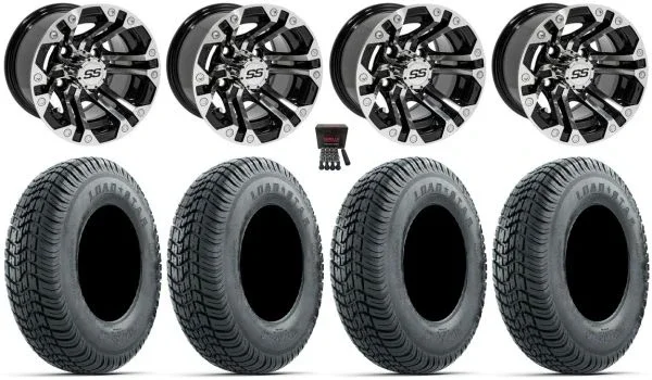 GTW Specter 10″ Golf Wheels Machined 205×65 Load Star Tires Yamaha