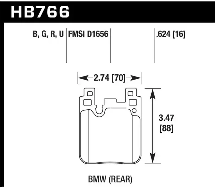 Hawk Performance Hawk 14-20 BMW 2-Series / 12-18 BMW 3-Series HP+ Street Rear Brake Pads HB766N.624