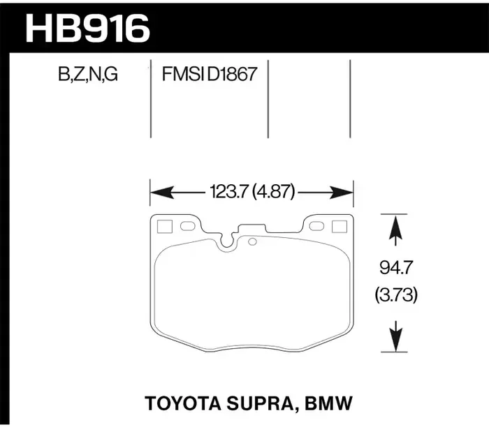 Hawk Performance Hawk 2020 Toyota Supra / 19-20 BMW Z4 PC Street Front Brake Pads HB916Z.740