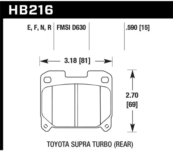 Hawk Performance Hawk 93-98 Toyota Supra TT HPS 5.0 Street Rear Brake Pads HB216B.590