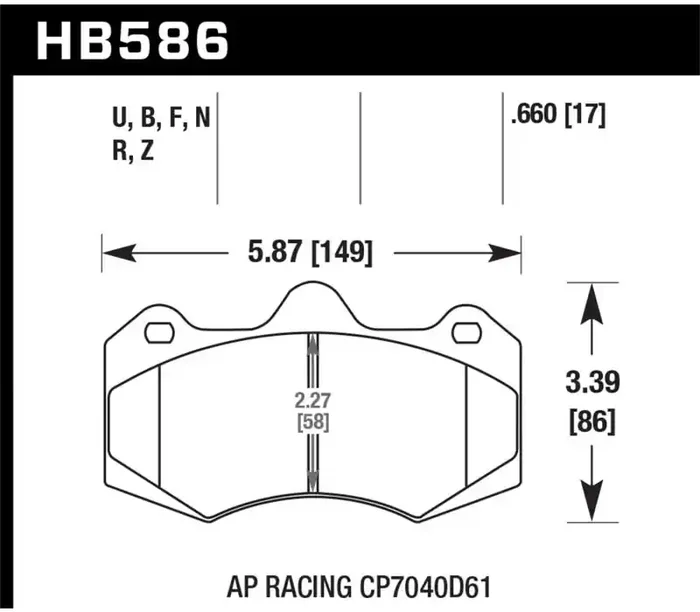 Hawk Performance Hawk AP Racing CP7040 HP Plus Street Brake Pads HB586N.660