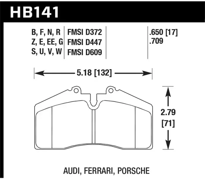 Hawk Performance Hawk Porsche 911, 928, 944 and 968 Front Brake Pads HB141D.650