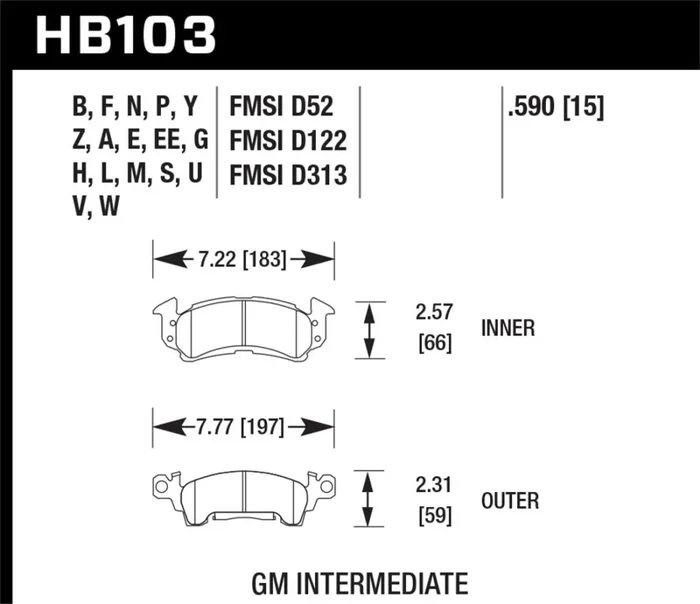 Hawk Performance HT-10 Brake Pads – Fits Full Size (Large) GM