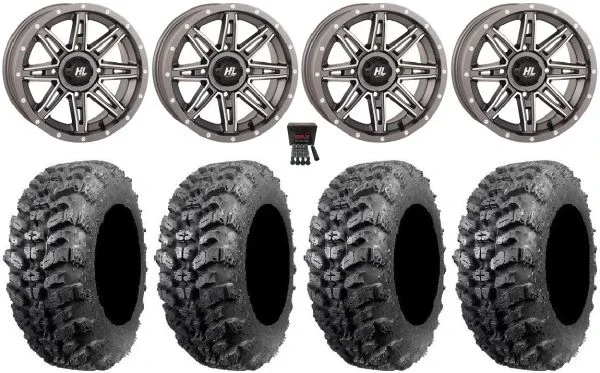 High Lifter HL22 14″ Wheels Gunmetal 28″ Sniper 920 Tires Polaris RZR XP 1000 / PRO XP / Ranger XP 900/1000