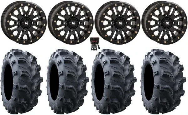 High Lifter HL23 Bdlk 14″ Wheels Bk 28″ Vampire II Tires Can-Am Maverick X3 / Honda Pioneer 1000 / Talon