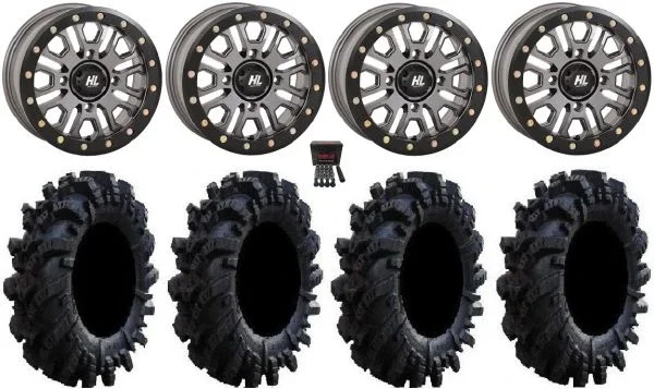 High Lifter HL23 Bdlk 14″ Wheels Gm 32″ Intimidator Tires Kawasaki Mule Pro FXT KRX / Yamaha Wolverine RMAX / YXZ 2019+