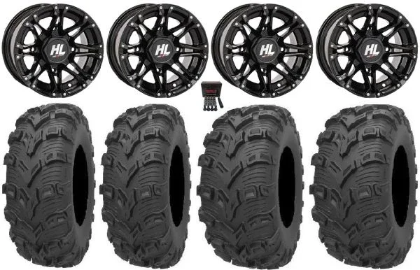 High Lifter HL3 14″ Wheels Black 26″ Bear Claw EVO Tires Yamaha Viking Wolverine YXZ1000R CFMoto ZForce 950 UForce 1000