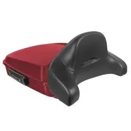 Hogworkz Billiard Red Chopped Tour Pack Full Backrest Black Hardware for Harley FLH ‘97-‘24