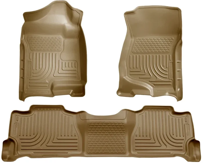 Husky Liners Weatherbeater Front / 2nd Row Floor Liner – Tan – Crew Cab – GM Fullsize SUV 2007-14 98263