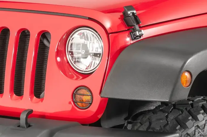 Kentrol Stainless Steel Hood Catch Pair for 07-18 Jeep Wrangler JK