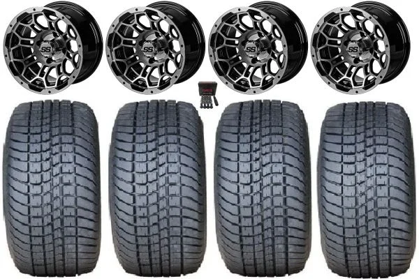 LSI Hercules 12″ Golf Wheels Machined 225×35 Lo Pro Tires Yamaha