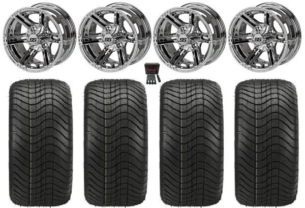 LSI Yukon 12″ Golf Wheels Mirror Elite 215×40-12 Tires Yamaha