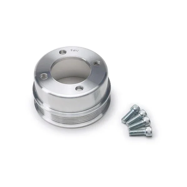 March Performance Serpentine Crankshaft Pulley – 6 Rib – 4.375 ” Diameter – Aluminum – Clear Powder Coat – Small Block Ford