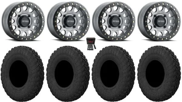 Method 401 Bdlk 15×6 Wheels Ti 32″ Gripper R/T Tires Can-Am Maverick X3 / Honda Pioneer 1000 / Talon