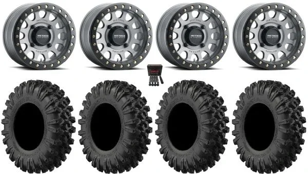 Method 401 Bdlk 15×6 Wheels Ti 37″ MotoRavage XL Tires Can-Am Commander Maverick Renegade Outlander Defender