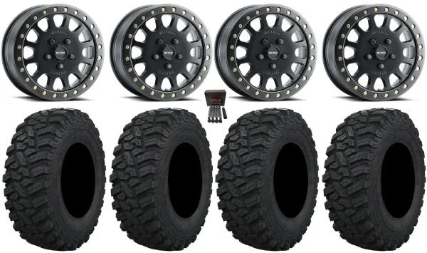 Method 401 Bdlk 15″ Wheels Bk 5+1 30″ Trekker Tires Polaris RZR Turbo R & Pro R Ranger 1500 Xpedition