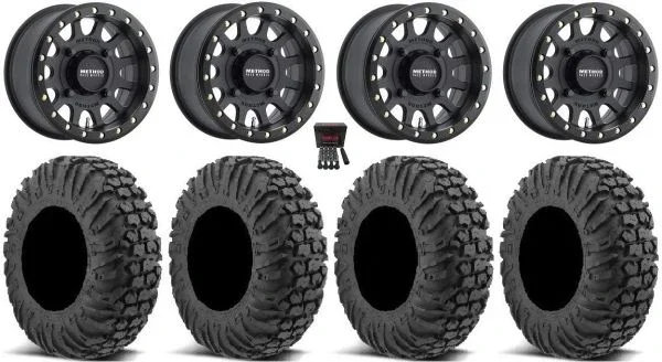 Method 401 Bdlk 15″ Wheels Bk 5+2 34″ MotoVator Tires Polaris Sportsman / RZR / Ranger