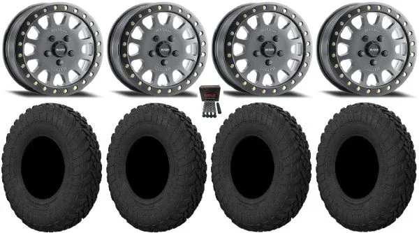 Method 401 Bdlk 15″ Wheels Ti 5+1 33″ Gripper R/T Tires Polaris RZR Turbo R & Pro R Ranger 1500 Xpedition