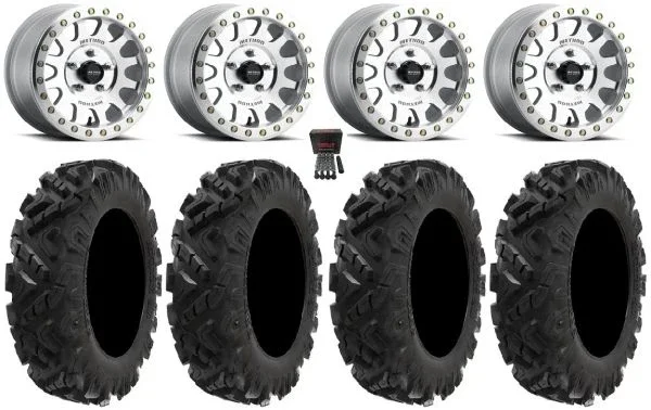 Method 401 Beadlock 15″ Wheels Raw 32″ Attack 2.0 Tires Polaris RZR Turbo R & Pro R Ranger 1500 Xpedition