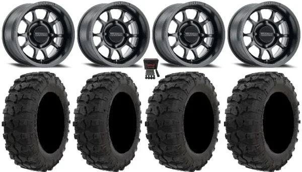 Method 409 14″ Black (5+2) Wheels 26″ Dual Threat Tires Kawasaki Mule Pro FXT KRX / Yamaha Wolverine RMAX / YXZ 2019+