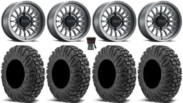 Method 411 15″ Ti (5+2) Wheels 30″ MotoVator Tires Polaris RZR XP 1000 / PRO XP / Ranger XP 900/1000