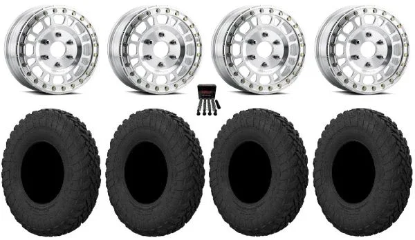 Method 412 Beadlock 15″ Wheels Machined 33″ Gripper R/T Tires Can-Am Maverick R