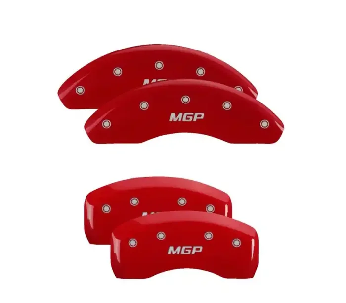 MGP 4 Caliper Covers Engraved Front & Rear Red Finish Silver Characters for 19-20 Toyota Camry 16244SMGPRD