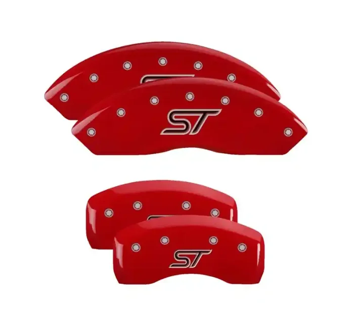 MGP 4 Caliper Covers Engraved Front & Rear ST Logo Red Finish Silver Char 2021 Ford Explorer 10252SSTORD