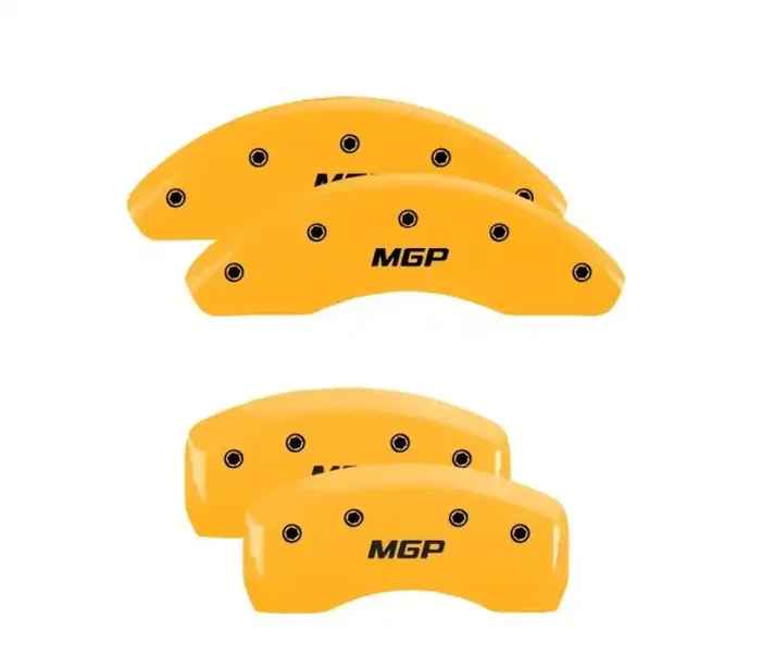 MGP 4 Caliper Covers Engraved Front & Rear Yellow Finish Black Characters 21 Ford Bronco Sport 10255SMGPYL