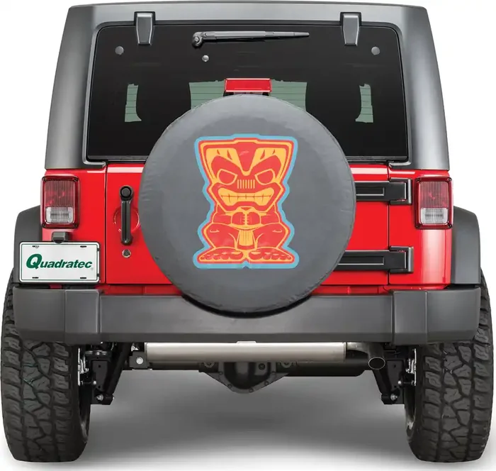 Mopar 82212318 Jeep Logo Tire Cover Black Denim with “Tiki Man” Fits LT255/75R17 Tire